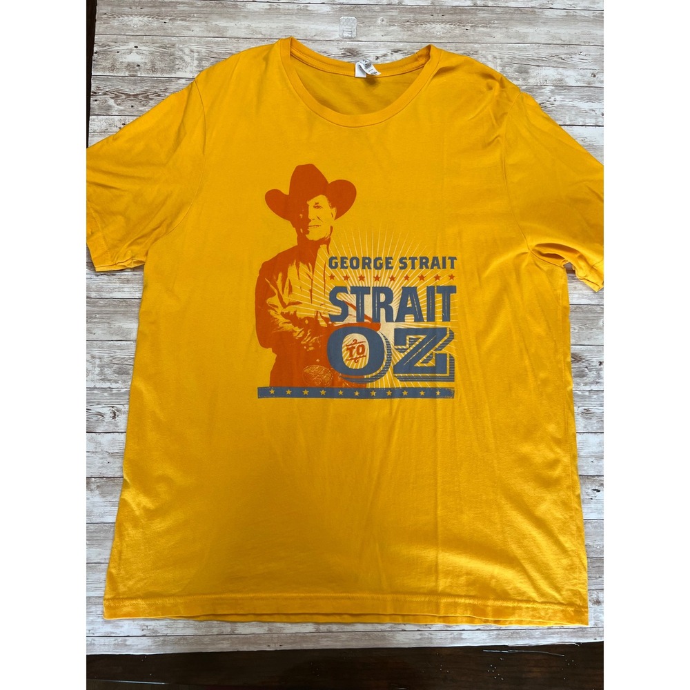2020 George Strait Concert T-Shirt Men's 2XL Yellow Strait to Oz Wichita Kansas